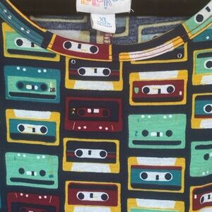 Colorful Cassette Tape Women’s LuLaRoe Carly Swing Dress XL